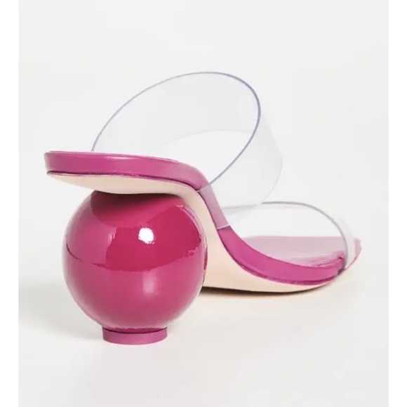 NIB Cult Gaia Nhu Spherical-Heel Transparent Sandals in Bloom Sz. 6 - Picture 5 of 8